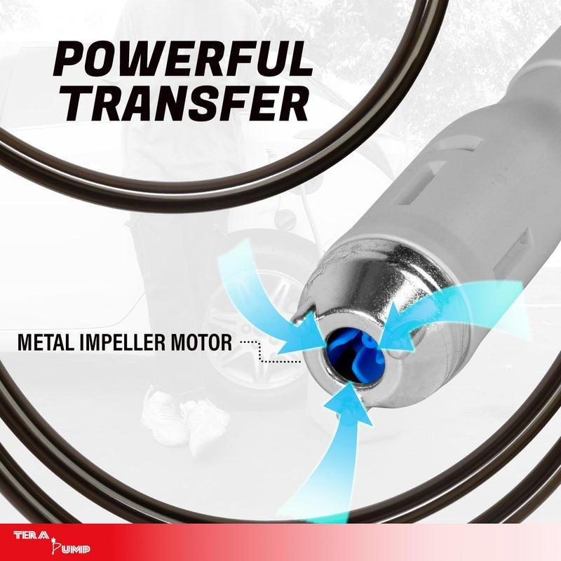 TERA PUMP 2PK of TERA PUMP 5th Gen TRFA01 Fuel Transfer Pump with Auto-Stop for Overfill Protection (2.7 GPM) Includes a Universal Threaded Adapter, Long Hose, Nozzle Clip for E15, E85, Gas, Diesel & More - Image 5
